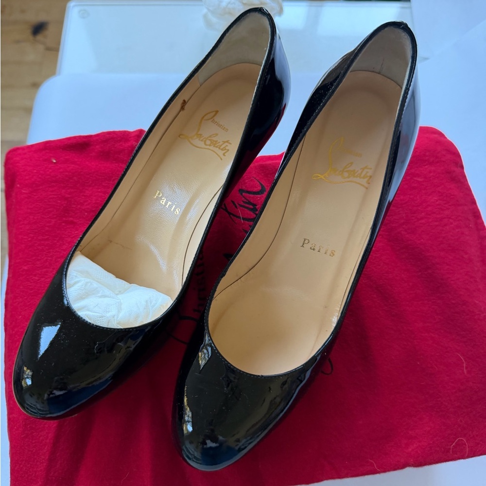 Christian Louboutin Simple 70 Black Patent Leather Heels